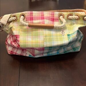 Bath & Body Works Pink and Yellow Totes Lightweight Plaid